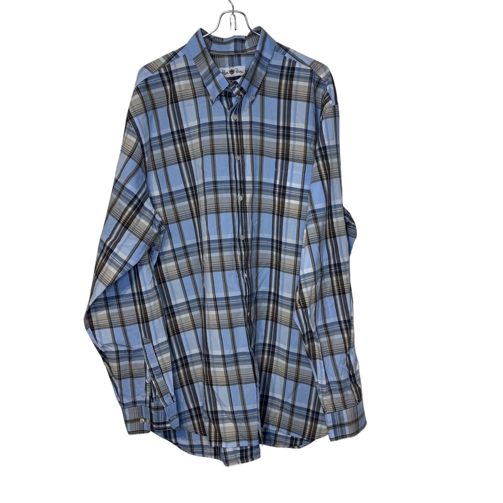 Alan Paine Mens Shirt Vintage Plaid Check Button Down Long Sleeve Heritage  XL‎
